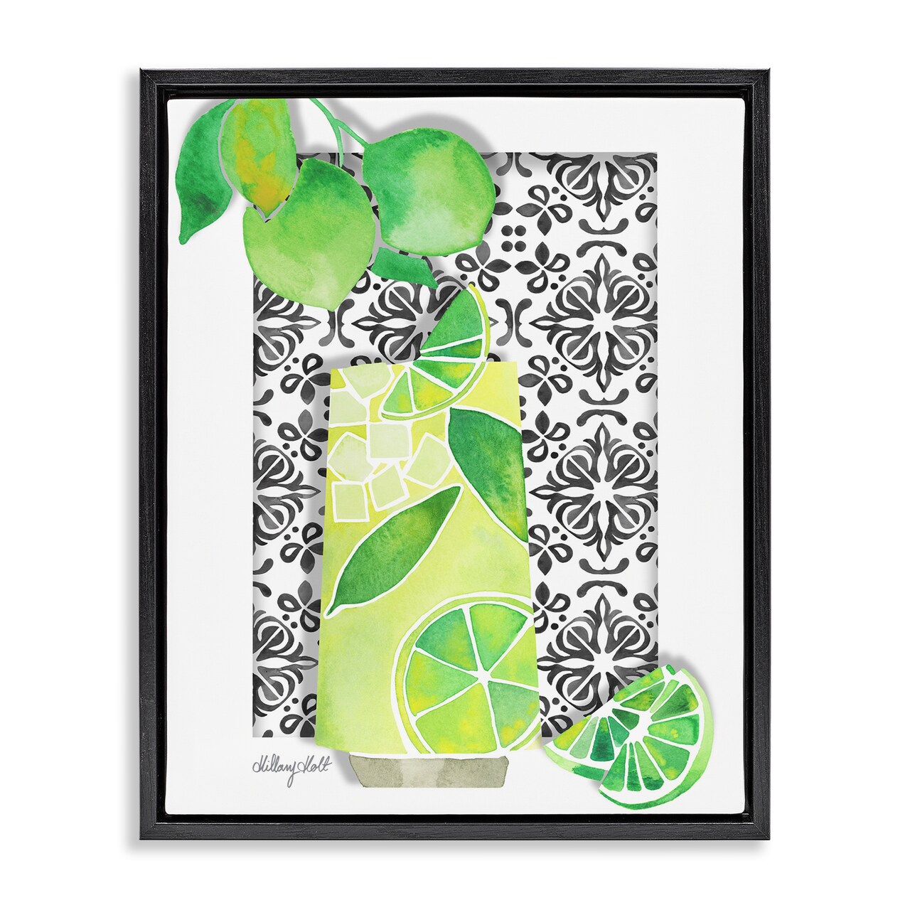 Stupell Industries Mediterranean Mojito Drink Floating Frame Design by Hillary Holt